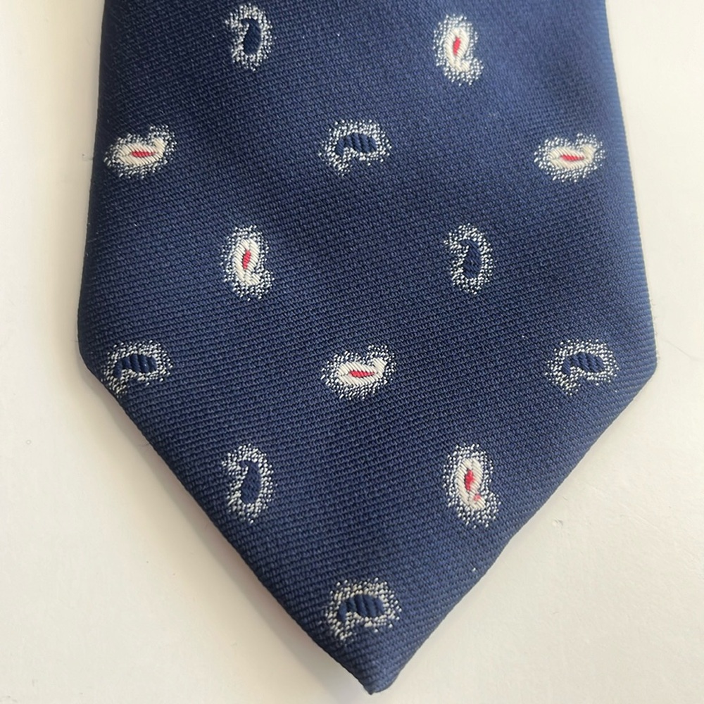 VINTAGE Paulo Rossi Designer Collection Red, White & Blue Paisley Tie